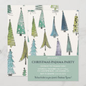 Invitation à la Soirée Pyjama de Noël Arbres Migno (Devant / Derrière)