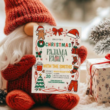 Invitation à la soirée pyjama de Noël | Chapeau de