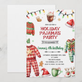 Invitation à la soirée pyjama des Fêtes de Noël (Devant / Derrière)