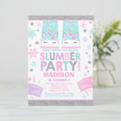 Invitation à la soirée pyjama Licorne d'hiver (Debout devant)