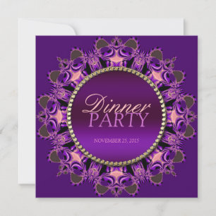 Invitation à la soirée Regal Lace Heart Purple