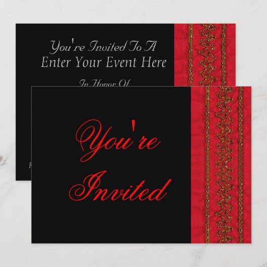 Invitation à la soirée Rouge et Noir (Devant / Derrière)