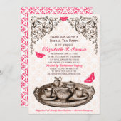 Invitation à la soirée thé de mariée de Pink Garde (Devant / Derrière)