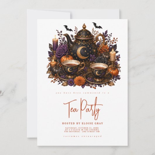 Invitation à la soirée thé Halloween (Devant)