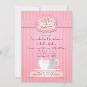 Invitation à la soirée thé rose