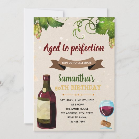 Invitation à la soirée thématique sur le vin (Devant)