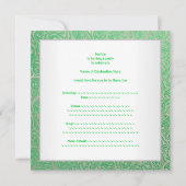Invitation à la Soirée verte de Paisley (Dos)