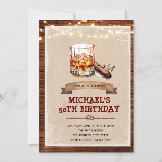 Invitation à la soirée Whiskey et Cigares (Devant)