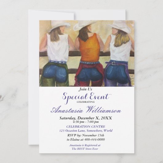 INVITATION À LA SOIRÉE YAHOO WESTERN PARTY (Devant)