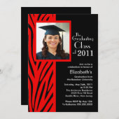 Invitation à la sortie de la photo Red Zebra (Devant / Derrière)