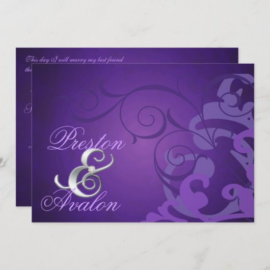 Invitation à la spirale violette Noble (Devant / Derrière)