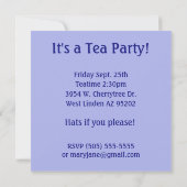 Invitation à la Tea Party de pétunia violet (Dos)