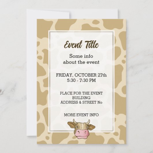 Invitation à la tête de vache (Devant)