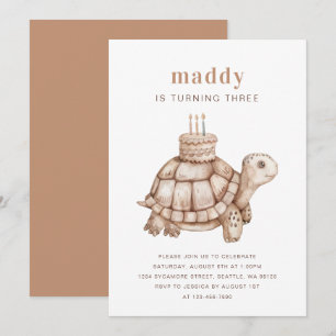 Invitation à la tortue mignonne