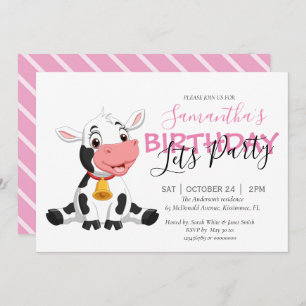 invitation à la vache de fête d'anniversaire