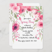Invitation à la verrière florale rose (Devant / Derrière)