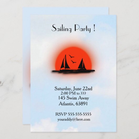 Invitation à la voile (Devant / Derrière)