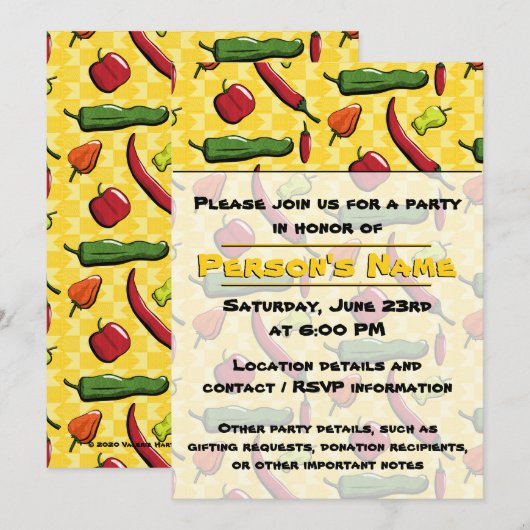 Invitation à la World of Chili Peppers Party (Devant / Derrière)