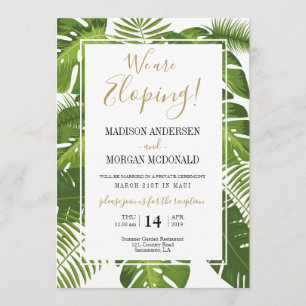 Invitation à l'accueil de Tropical Elopement