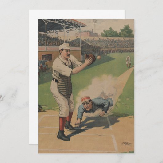 Invitation à l'affiche de baseball Vintage (Devant / Derrière)