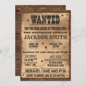 Invitation à l'affiche Recherchée de Cowboy pour W (Devant / Derrière)