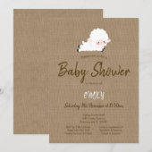 Invitation à l'agneau, Baby shower à l'agneau (Devant / Derrière)