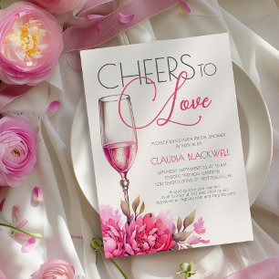 Invitation À l'amour Champagne Magenta Fête de Mariage