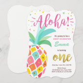Invitation à l'ananas Tropical Luau Hawaii (Devant / Derrière)