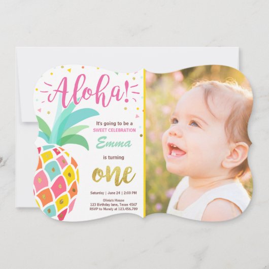 Invitation à l'ananas Tropical Luau Hawaii (Devant)
