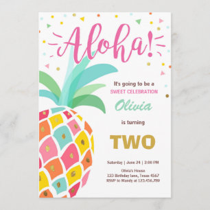 Invitation à l'ananas Tropical Luau Hawaii