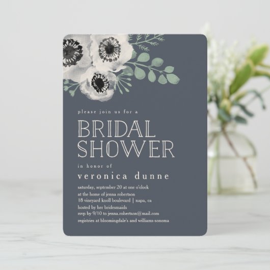 Invitation à l'anémone et à l'eucalyptus (Debout devant)