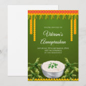 Invitation à l'Annaprashan numérique pour la cérém (Devant / Derrière)