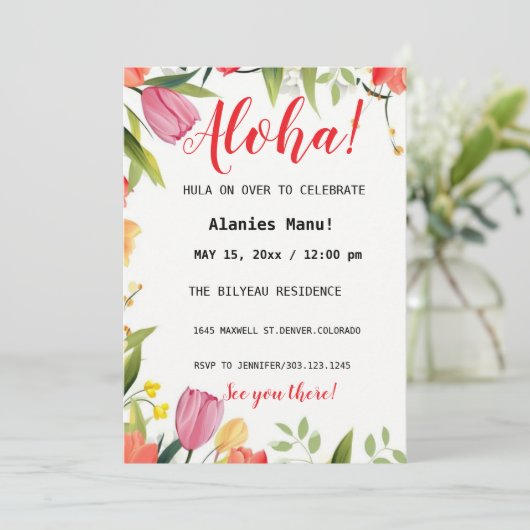 Invitation à l'anniversaire (Debout devant)