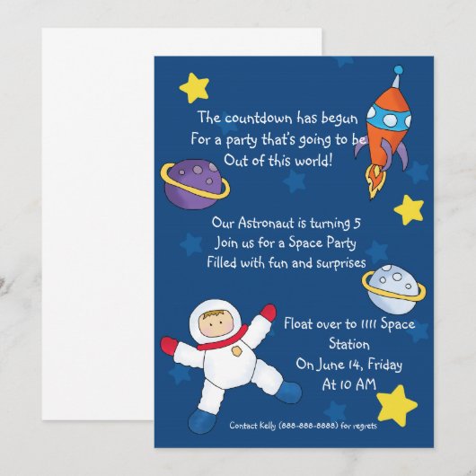 Invitation à l'anniversaire (Devant / Derrière)