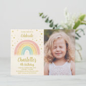Invitation à l'Anniversaire Arc-en-ciel moderne av (Debout devant)