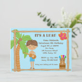 Invitation à l'anniversaire d'Aloha Boy Luau (Debout devant)