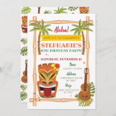 Invitation à l'anniversaire d'Aloha Luau (Devant / Derrière)