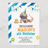 Invitation à l'anniversaire de Beared Dragon (Devant / Derrière)