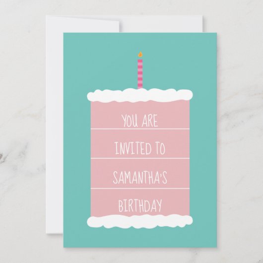 Invitation à l'anniversaire de Big Cake (Devant)