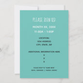 Invitation à l'anniversaire de Big Cake (Dos)