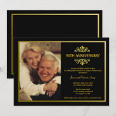 Invitation à l'anniversaire de Black and Gold (Devant / Derrière)