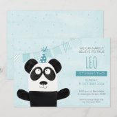 Invitation à l'anniversaire de Blue Panda (Devant / Derrière)