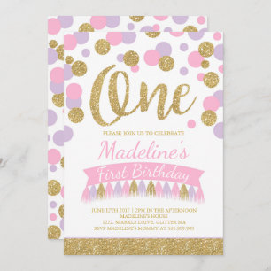 Invitation à l'anniversaire de Blush Pink and Gold