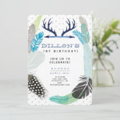 Invitation à l'anniversaire de Boho Feather (Debout devant)