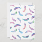 Invitation à l'anniversaire de Boho Feather (Dos)