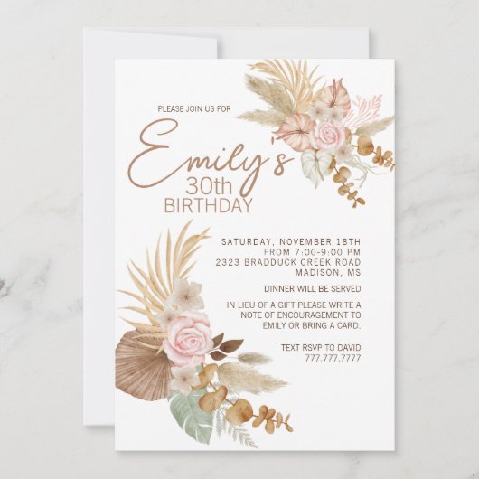 Invitation à l'anniversaire de Boho - N'importe qu (Devant)