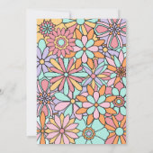 Invitation à l'anniversaire de Boho Retro Fleur su (Dos)