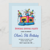 Invitation à l'anniversaire de Bounce House | Boun (Devant / Derrière)