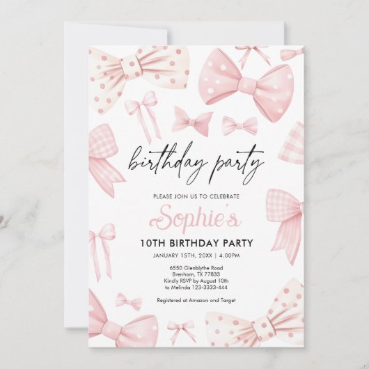 Invitation à l'anniversaire de Bow (Devant)