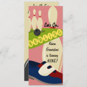 Invitation à l'anniversaire de Bowling (Devant / Derrière)